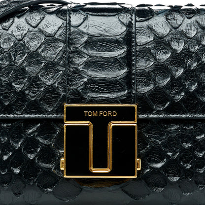 Tom Ford Semi Shiny Snakeskin 001 Chain Wallet Black 6 of 8
