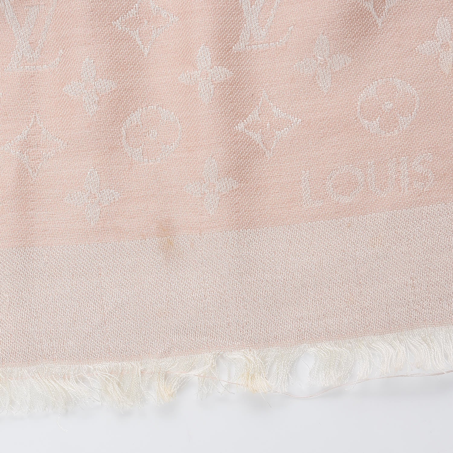 Louis Vuitton Silk Wool Monogram Shawl Rose 5 of 11
