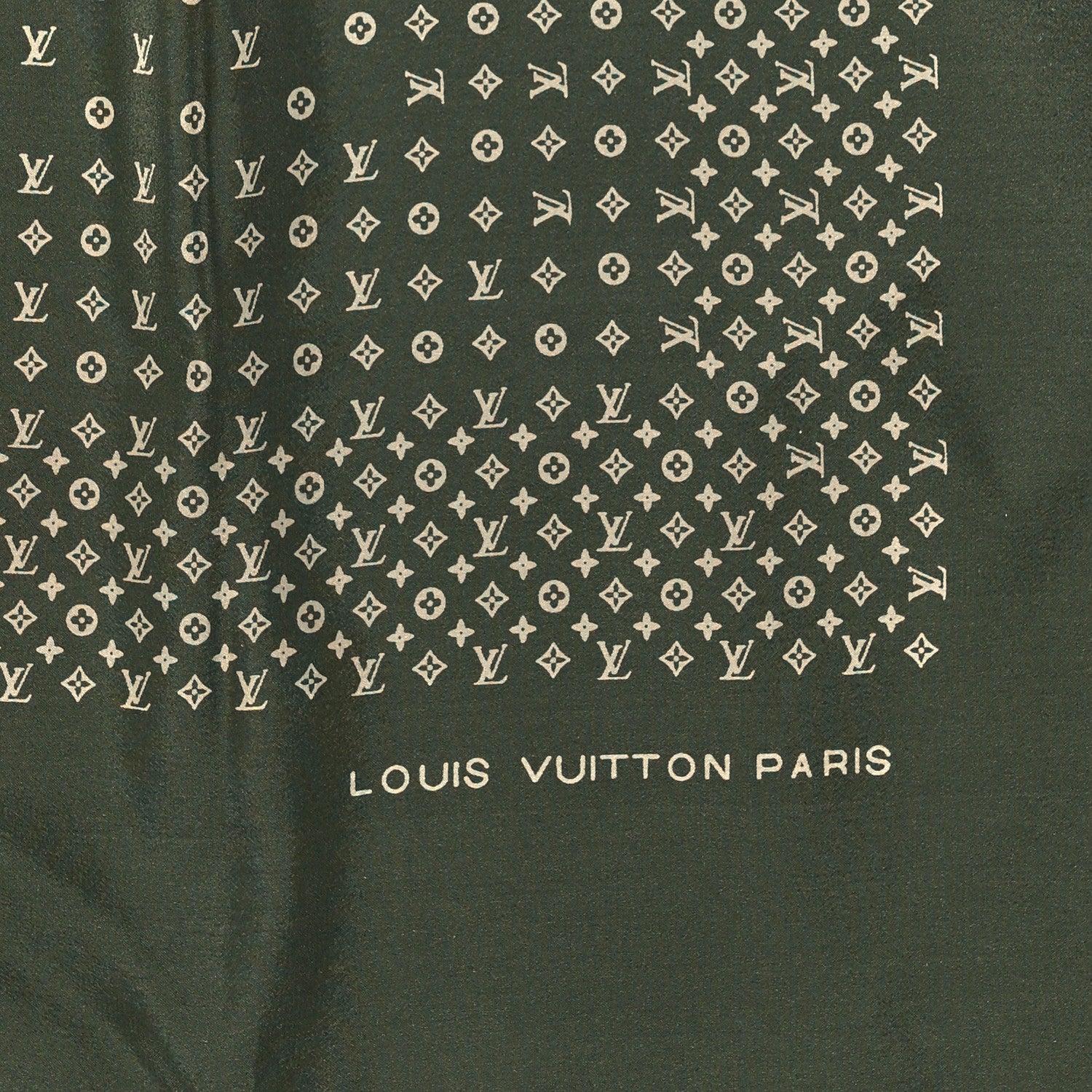 Louis Vuitton Silk Monogram Scarf Kaki 2 of 3