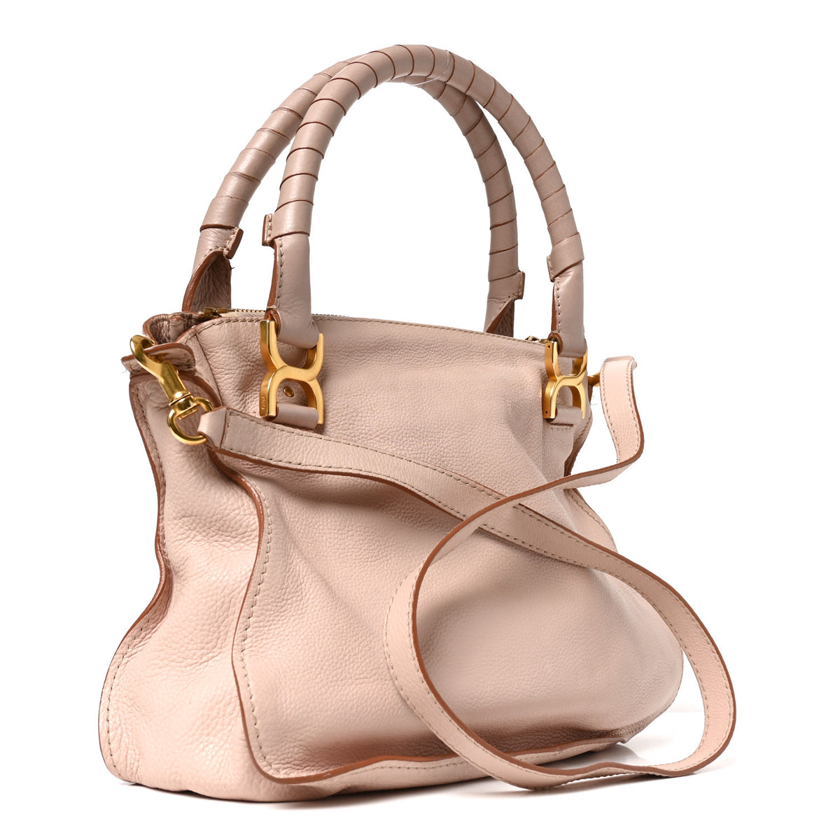Calfskin Medium Marcie Satchel Nude Pink