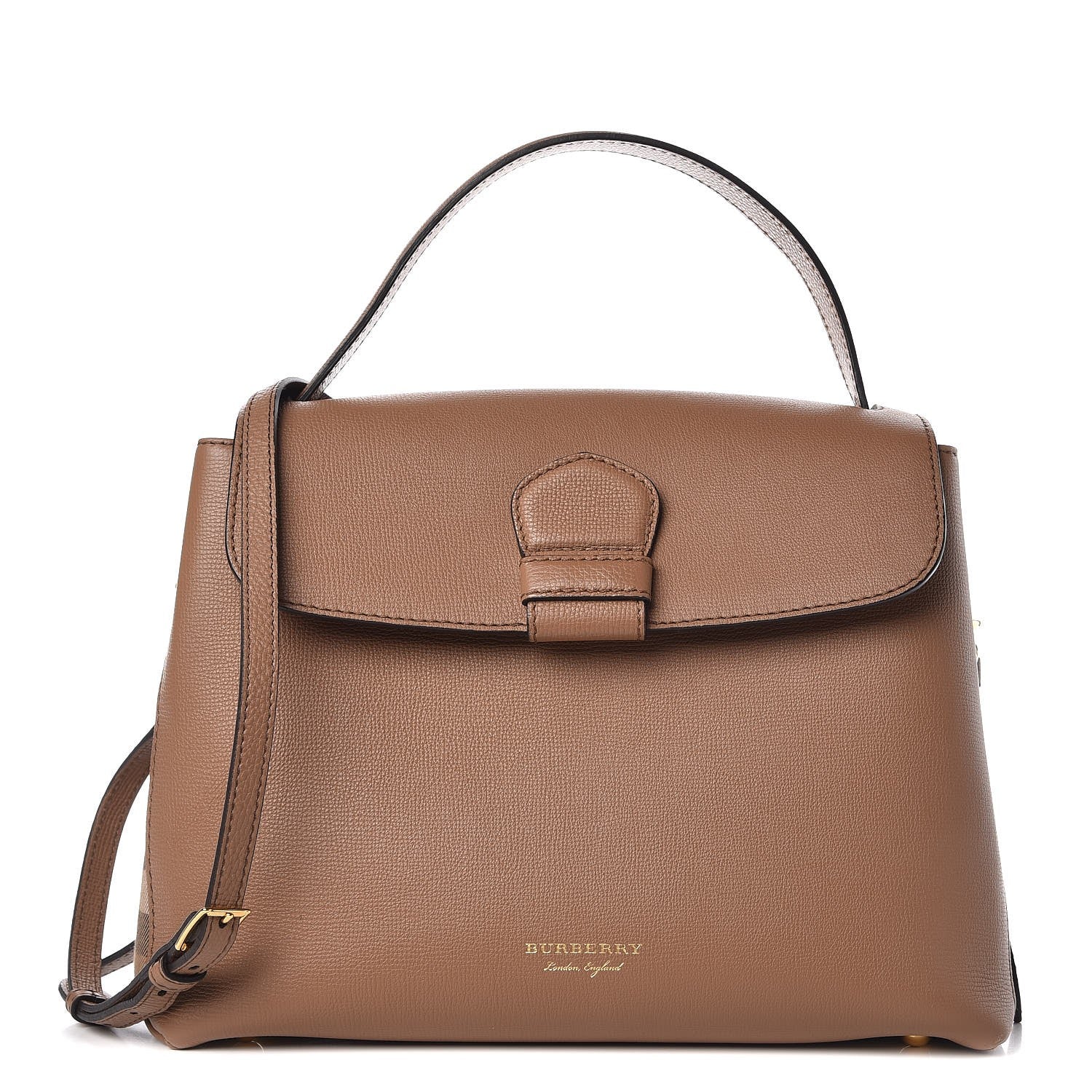 Burberry Derby Calfskin House Check Medium Camberley Dark Sand 1 of 7