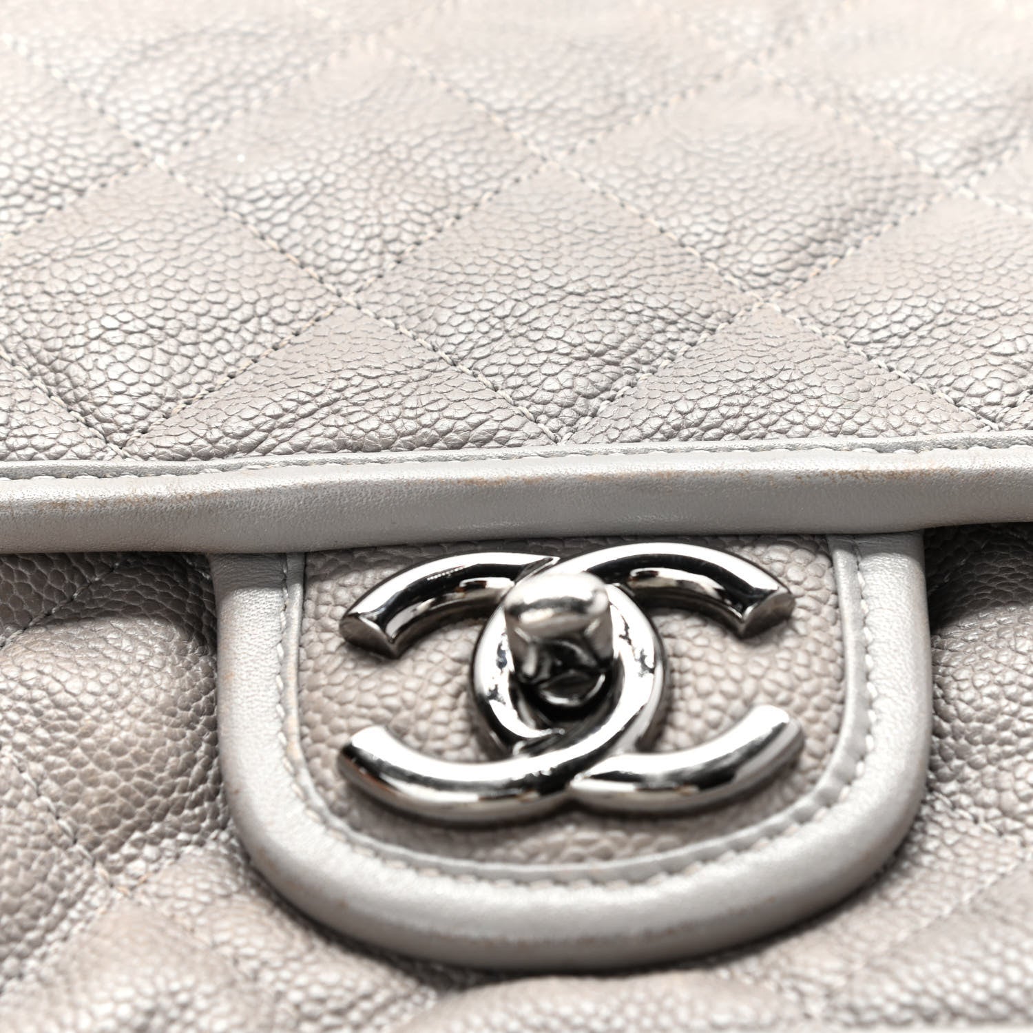 Chanel Caviar Quilted Medium French Riviera Flap Light Grey 18 of 18