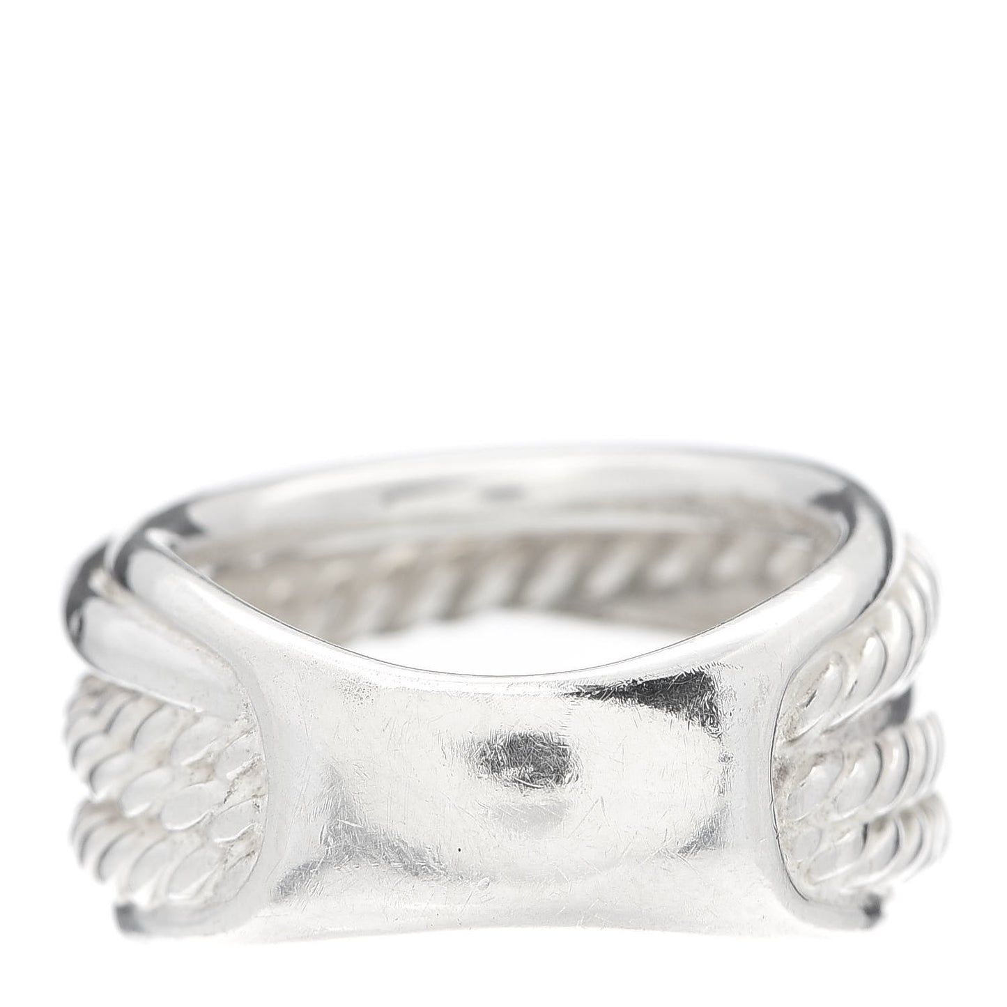 Sterling Silver 15mm Narrow Crossover Cable Ring 54 6.75