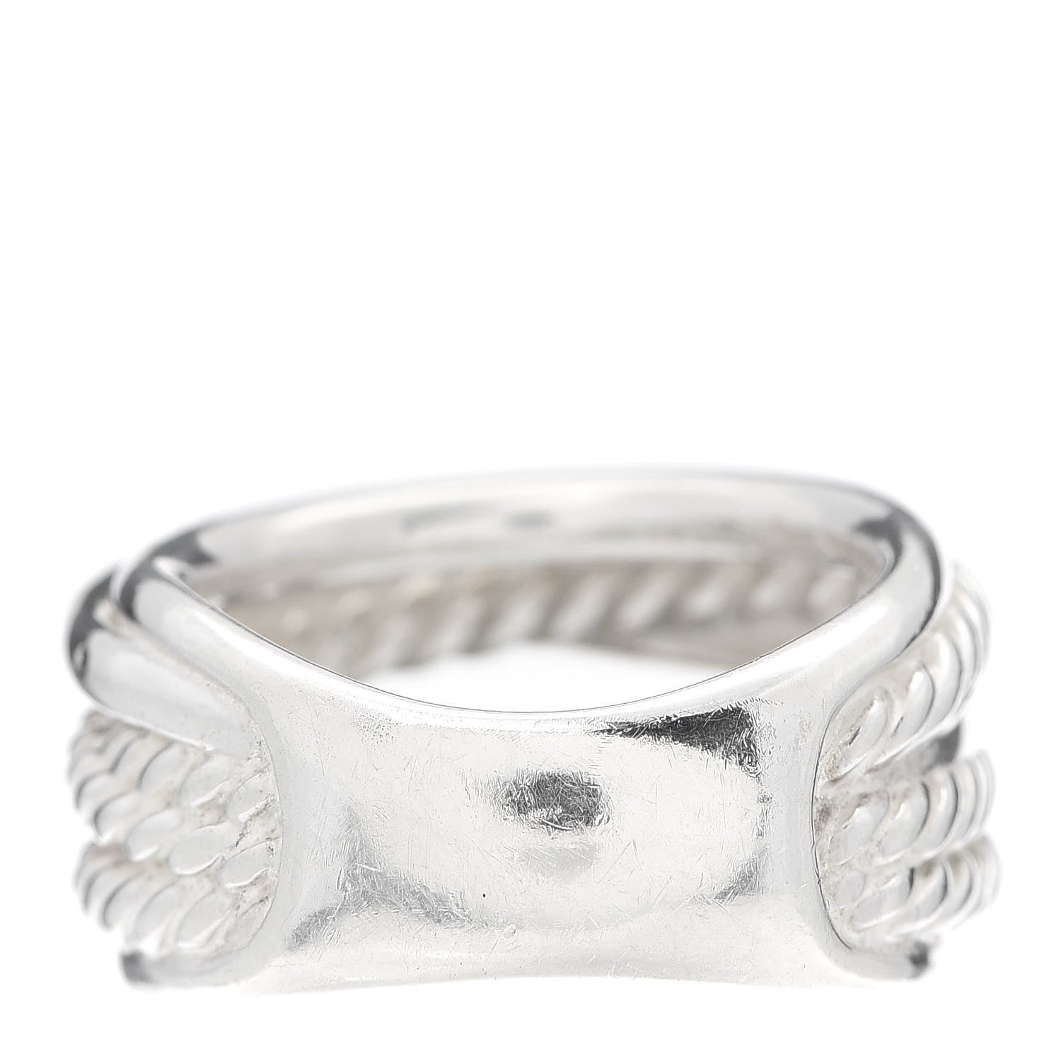 David Yurman Sterling Silver 15mm Narrow Crossover Cable Ring 54 6.75 3 of 5