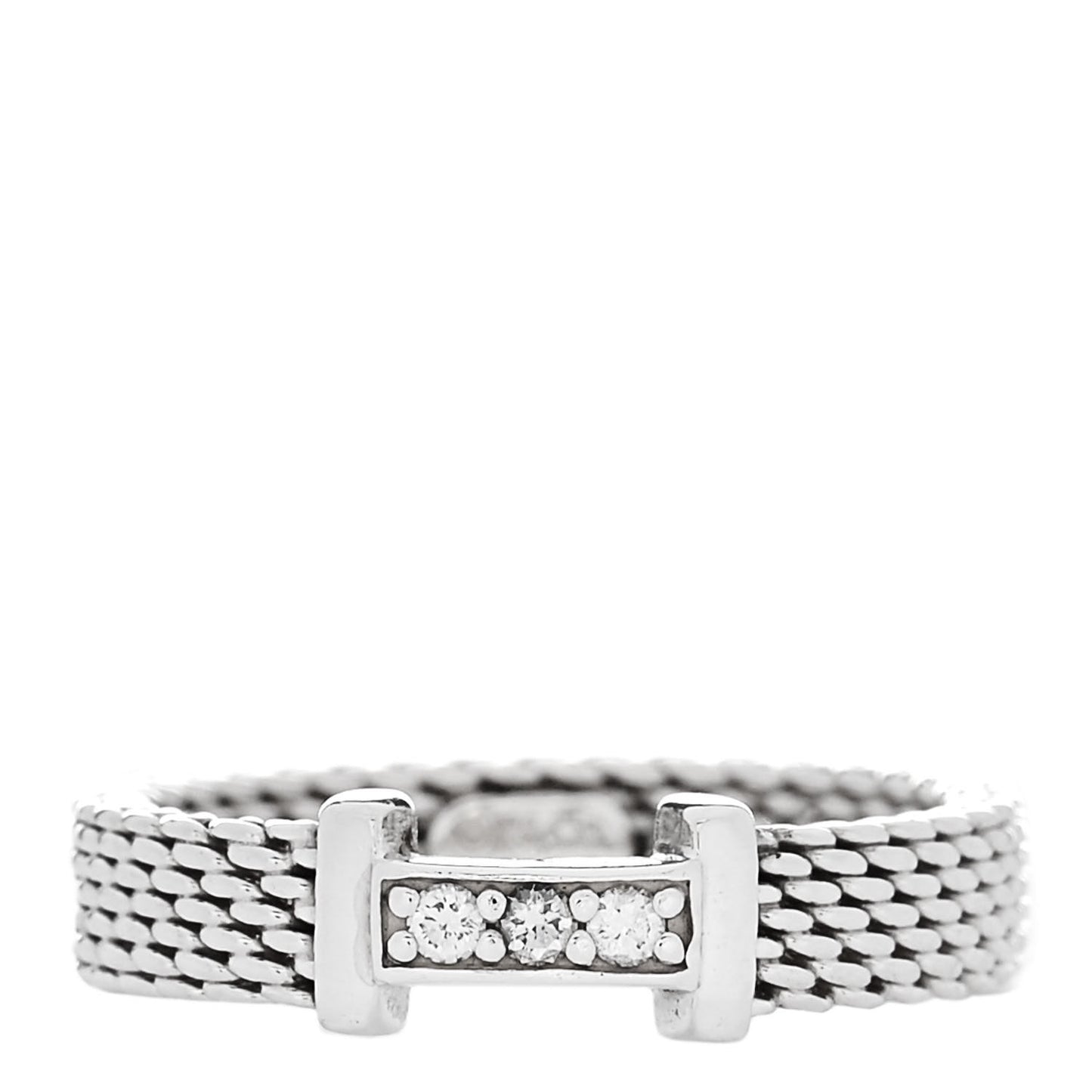 Sterling Silver Diamond Somerset Mesh Band Ring 44 3