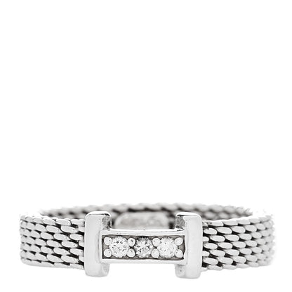 Tiffany Sterling Silver Diamond Somerset Mesh Band Ring 44 3 1 of 4