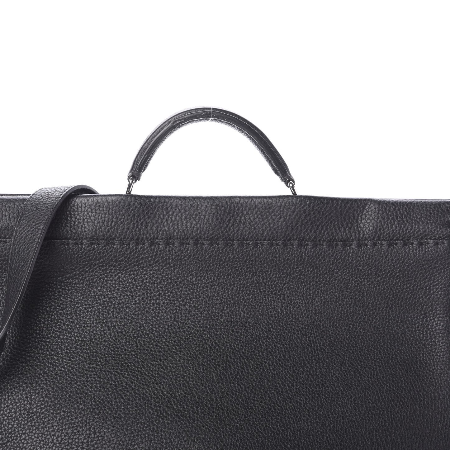 Cuoio Romano Selleria Monster Eyes Inlay Large Mens Peekaboo Iconic Essential Satchel Black Sunflower