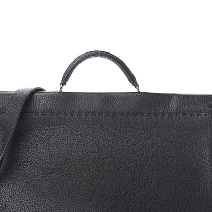 Fendi Cuoio Romano Selleria Monster Eyes Inlay Large Mens Peekaboo Iconic Essential Satchel Black Sunflower 11 of 13