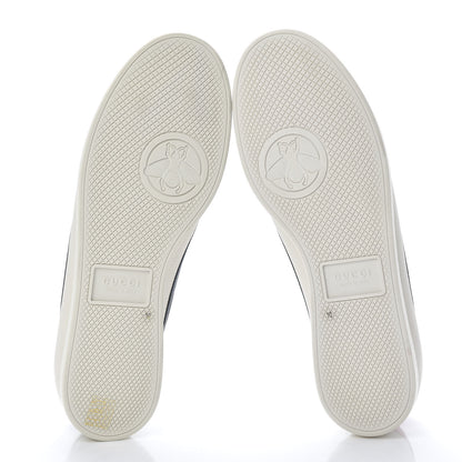 Gucci Calfskin Mens Web Falacer Sneakers 10 White Blue 6 of 9