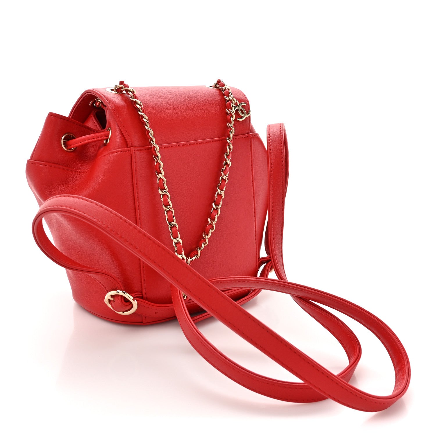 Chanel Lambskin CC Mania Backpack Red 3 of 10