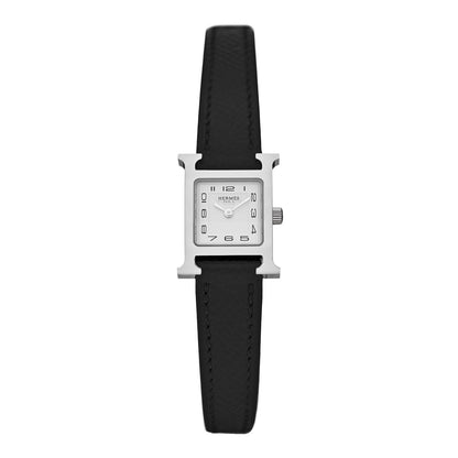 Hermes Stainless Steel Epsom 17.2mm Heure H Hour Quartz Watch Noir 1 of 5