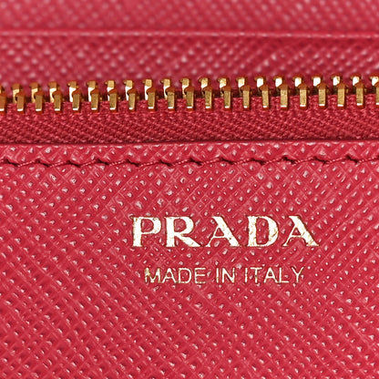 Prada Saffiano Bi-Color Metal Continental Flap Travel Wallet Black Ibisco 7 of 9