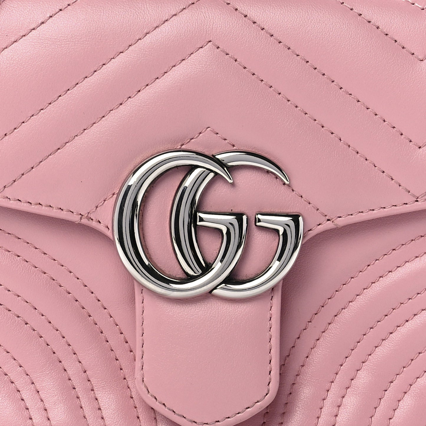 Calfskin Matelasse Mini GG Marmont Top Handle Shoulder Bag Wild Rose