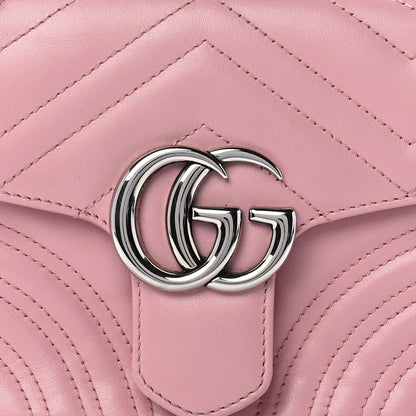 Gucci Calfskin Matelasse Mini GG Marmont Top Handle Shoulder Bag Wild Rose 9 of 12