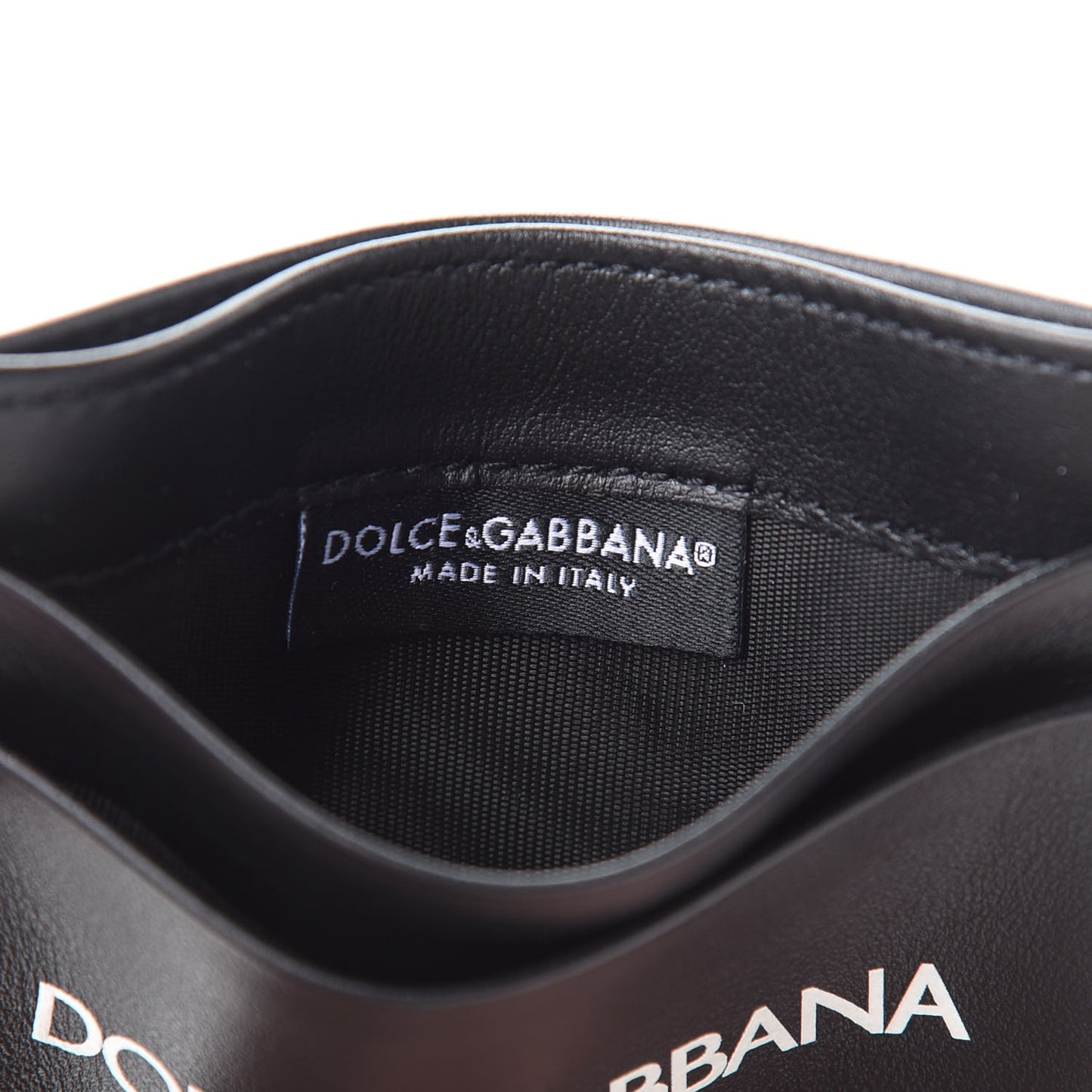 Calfskin Logo Card Holder Black