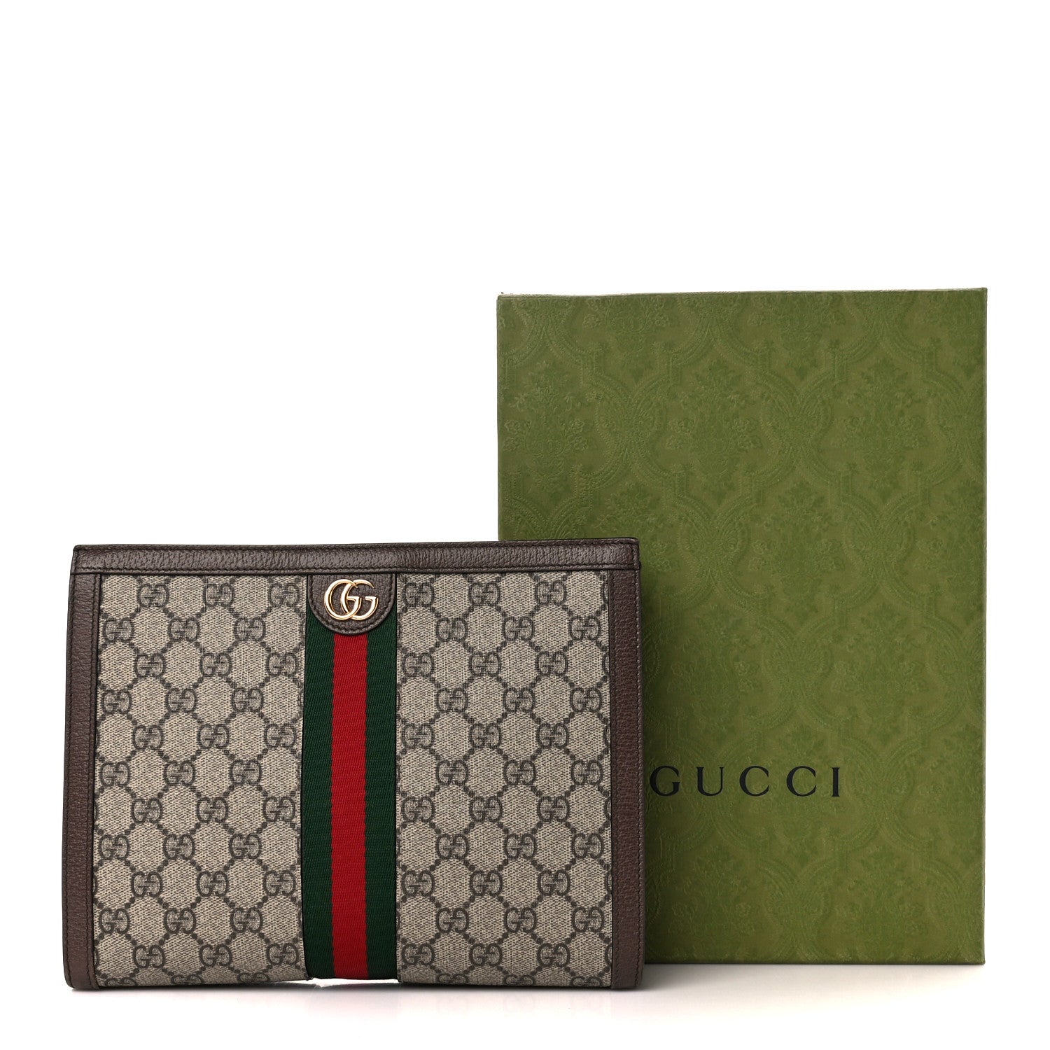 Gucci GG Supreme Monogram Web Ophidia Pouch Brown 12 of 12