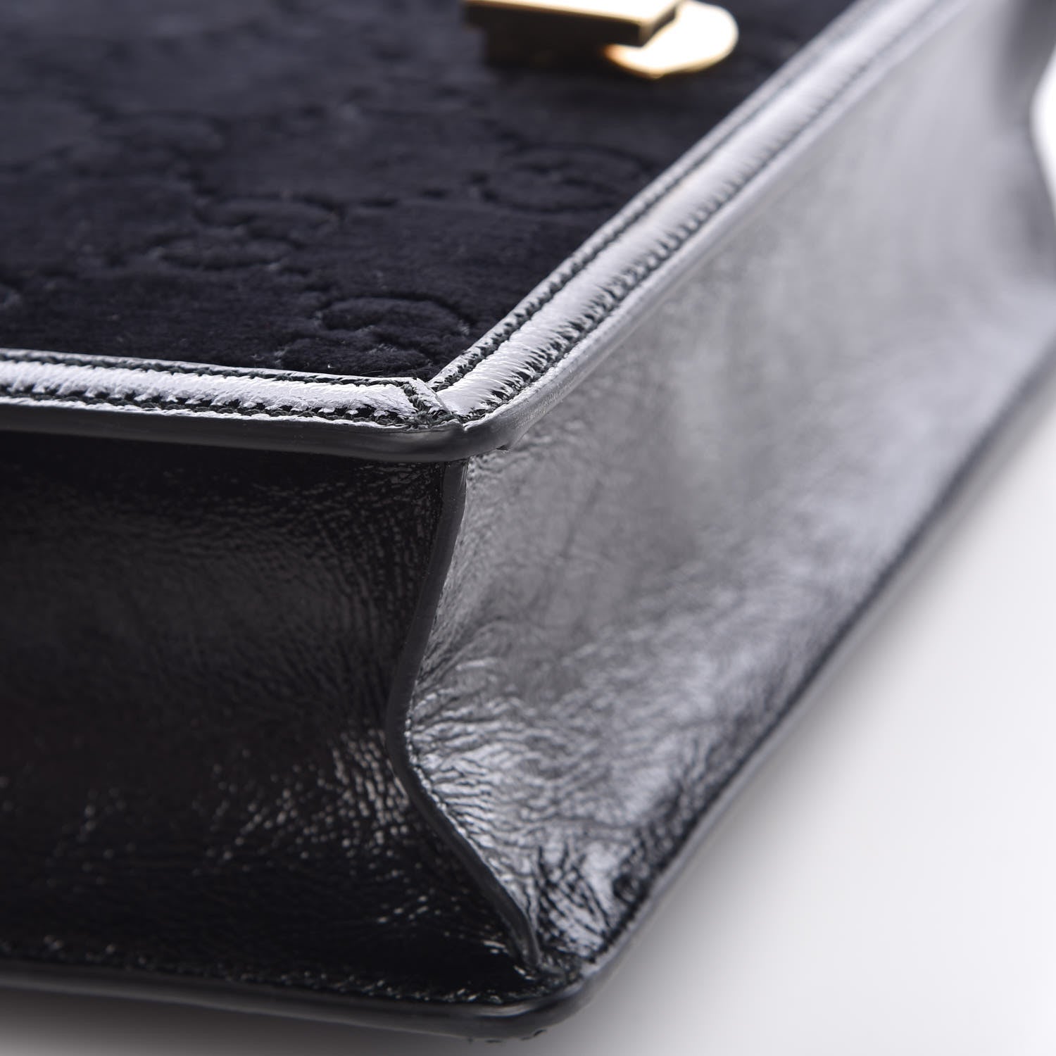 Gucci Velvet GG Monogram Small Sylvie Shoulder Bag Black 9 of 10