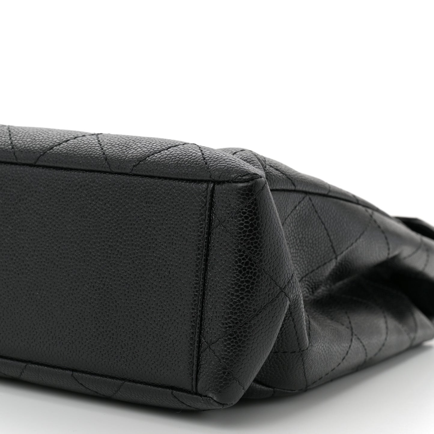 Caviar Quilted Single Flap Black