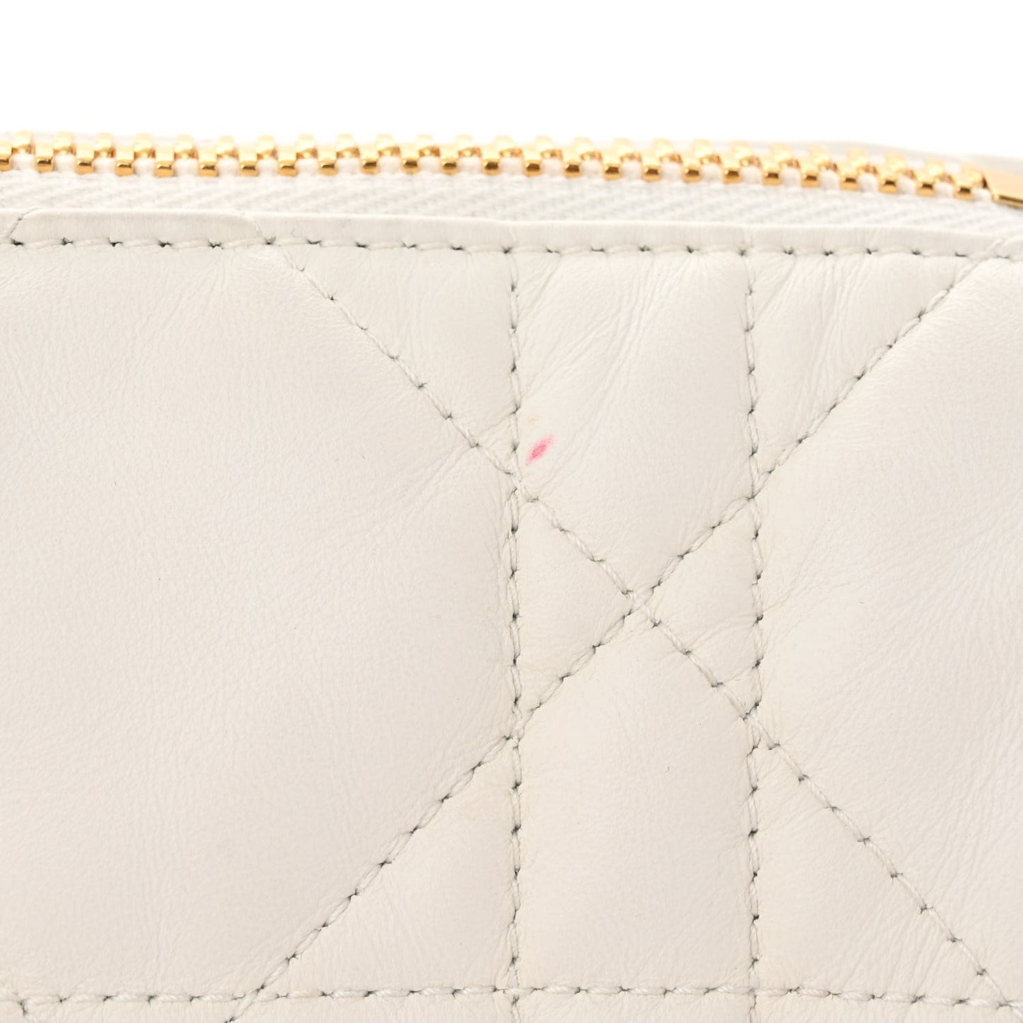 Lambskin Cannage Medium Dior Vibe Hobo Bag White