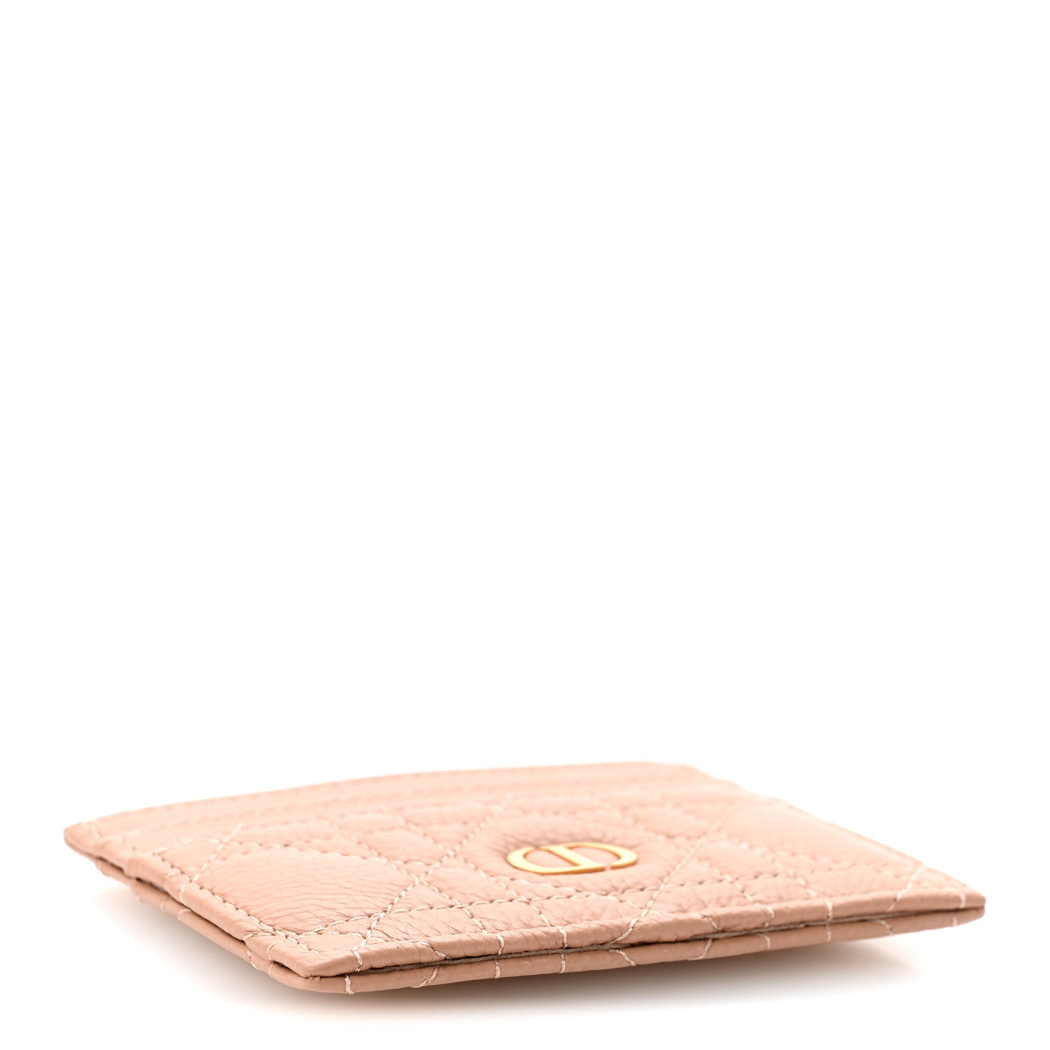 Christian Dior Supple Calfskin Cannage Caro Freesia Card Holder Rose De Vents 4 of 9