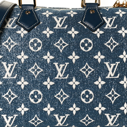 Louis Vuitton Monogram Jacquard Denim Speedy Bandouliere 25 Bleu 8 of 13