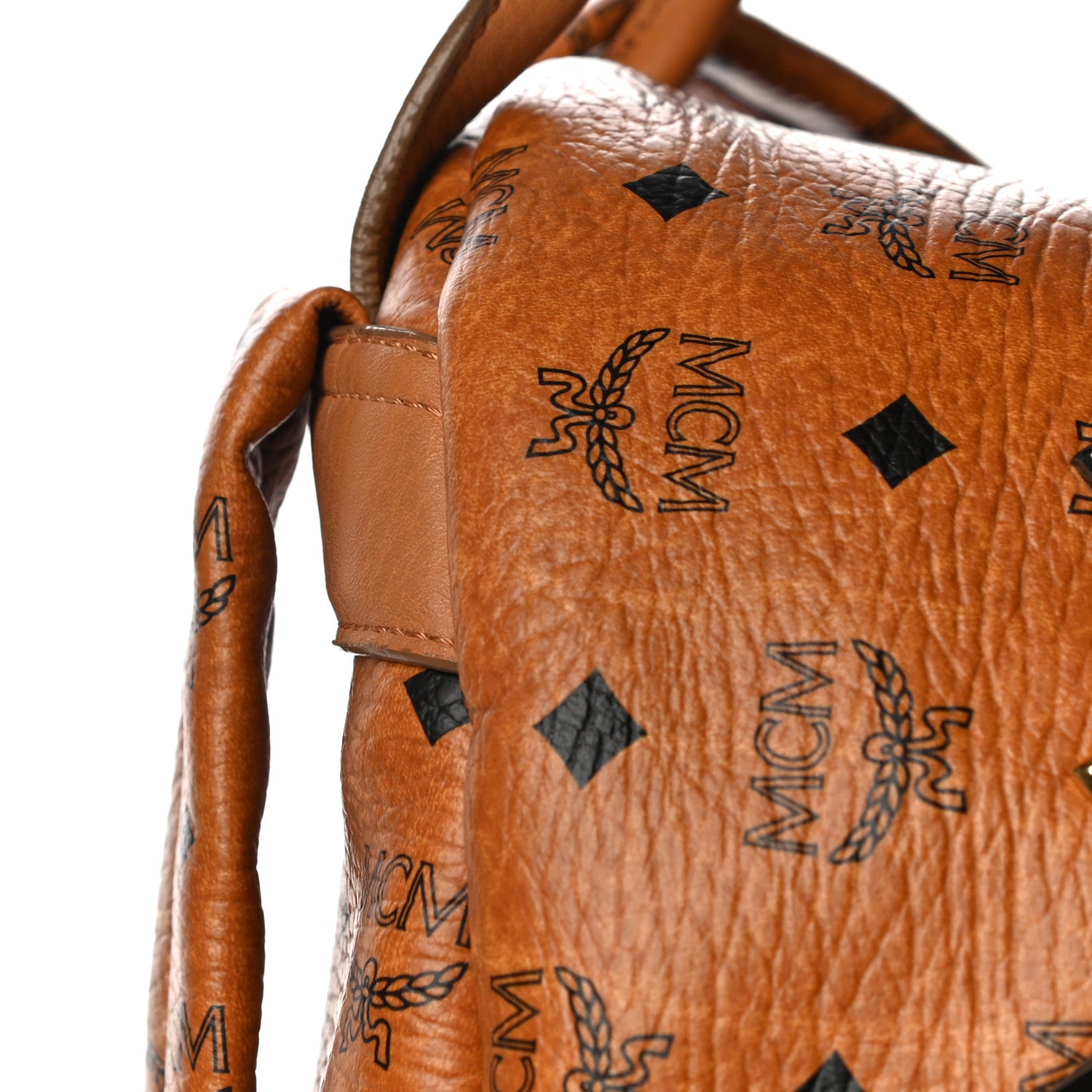 MCM Visetos Studded Medium Stark M Backpack Cognac 15 of 16