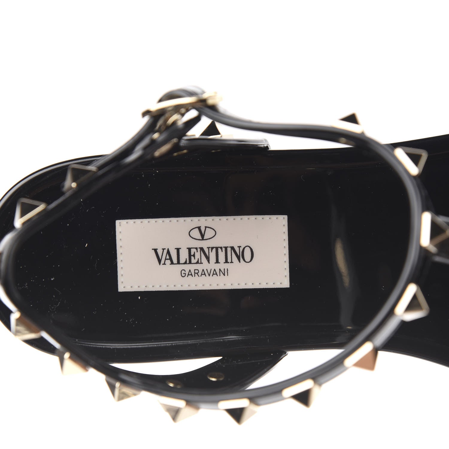 Valentino Garavani PVC Jelly Rockstud Caged Sandals 39 Black 7 of 8