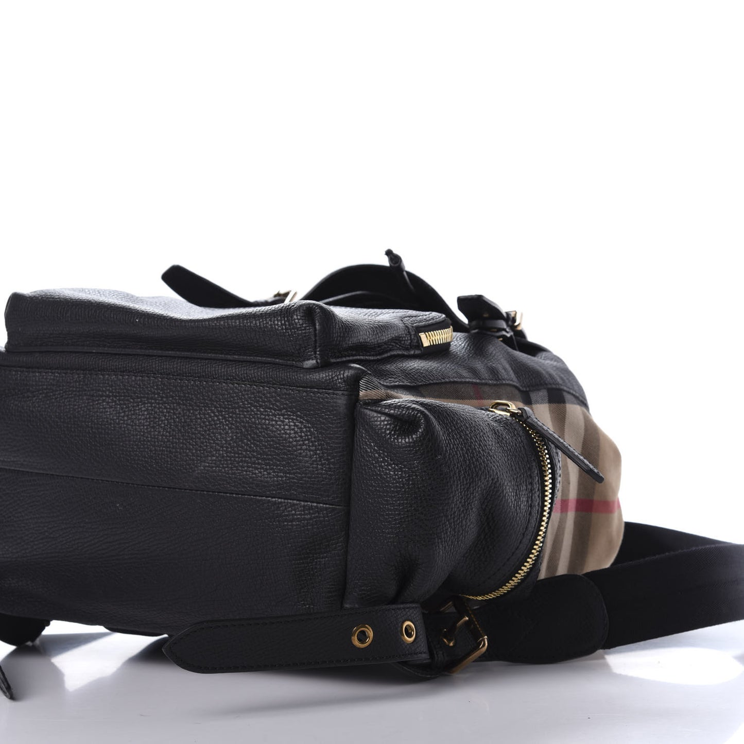 Derby Calfskin Canvas Mega Check Medium Rucksack Backpack Black
