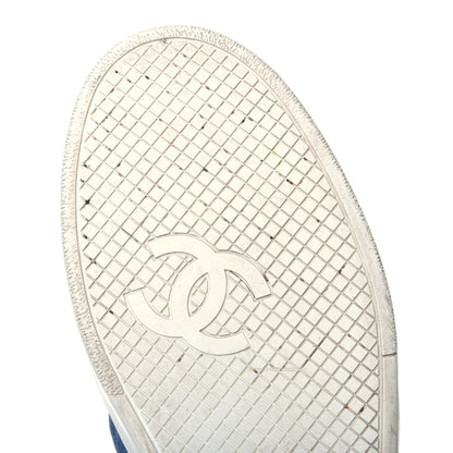 Chanel Suede Calfskin Sneakers 42 Light Blue 7 of 9