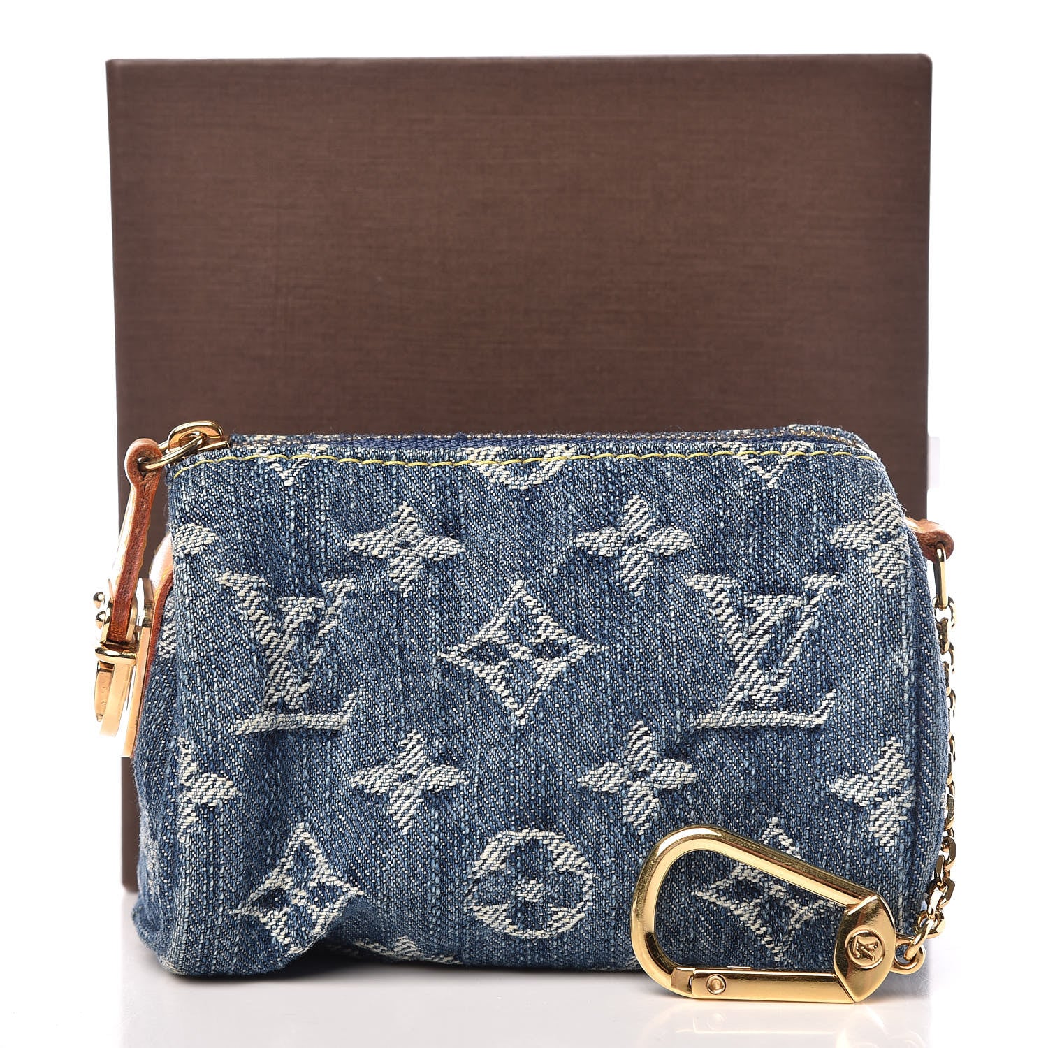 Louis Vuitton Monogram Denim Pochette Speedy PM Key Holder Blue 8 of 8