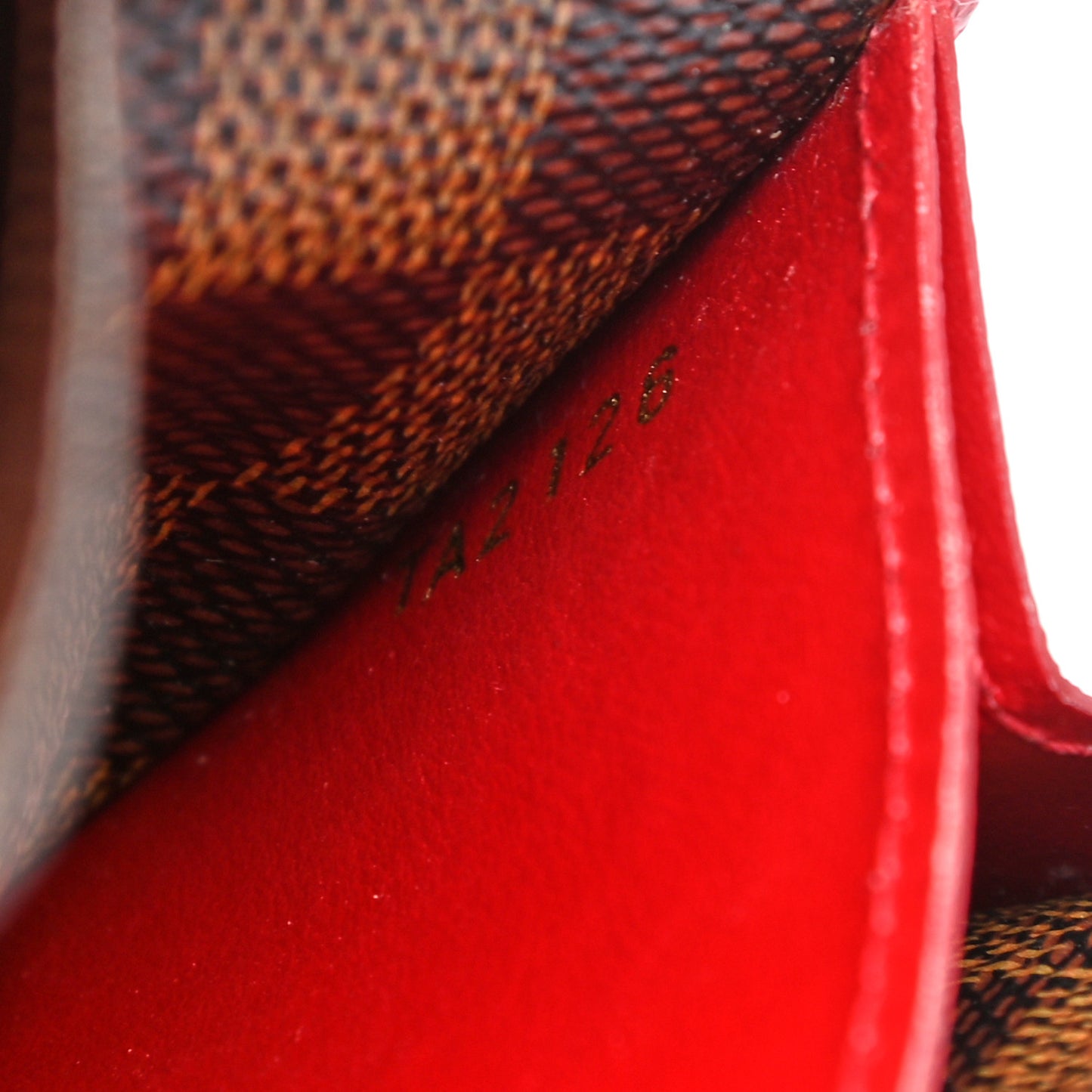 Damier Ebene Emilie Wallet Red