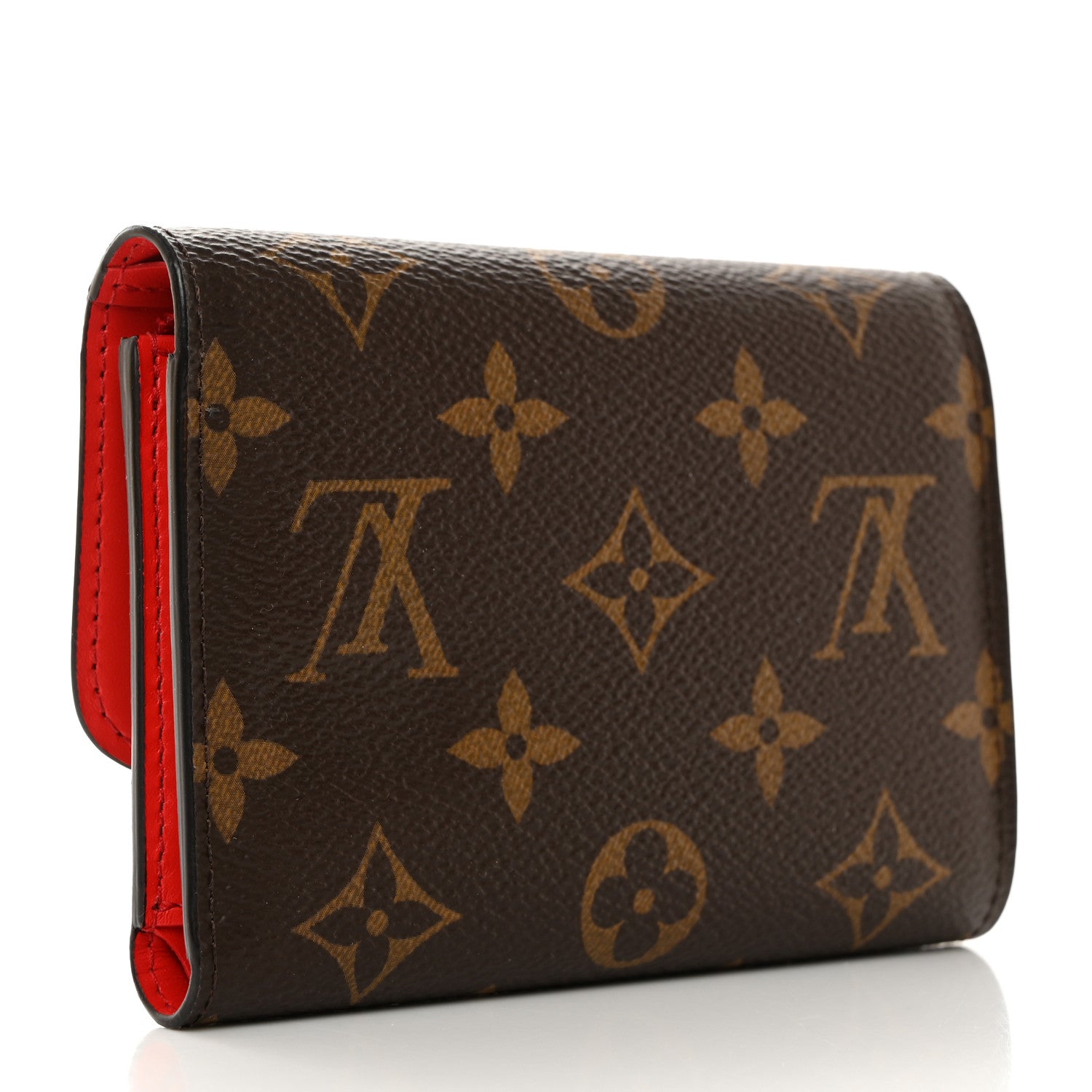 Louis Vuitton Monogram Flower Lock Compact Wallet Coquelicot 3 of 7