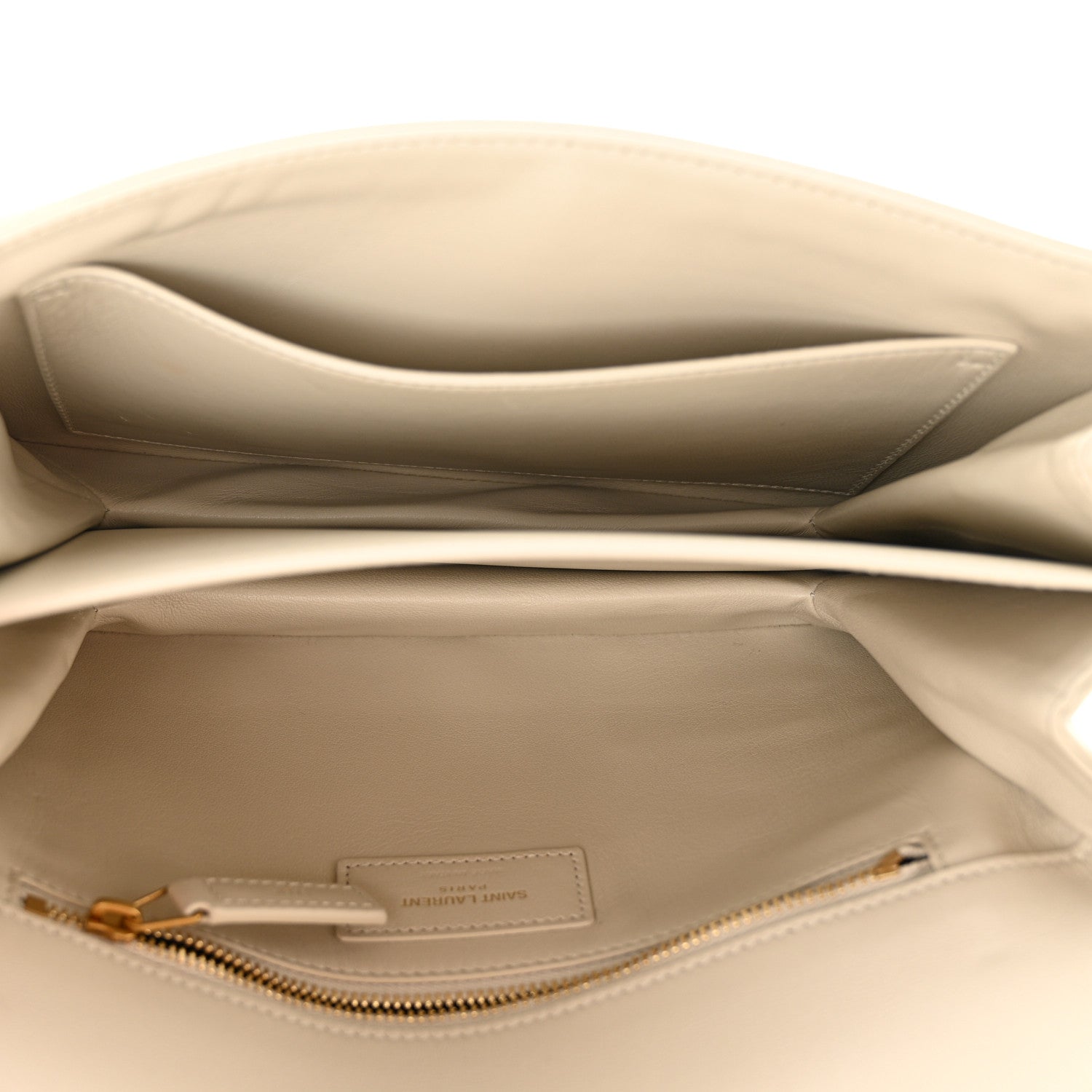 Saint Laurent Smooth Calfskin Le Maillon Satchel Crema Soft 5 of 12