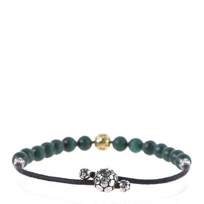 John Hardy Sterling Silver 18K Yellow Gold Malachite Dot Bead Bracelet 3 of 5