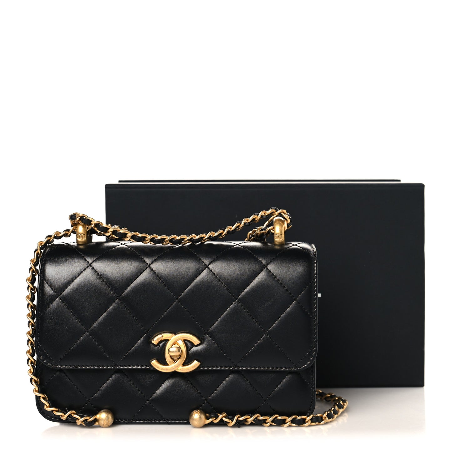 Calfskin Quilted Mini Perfect Fit Flap Black