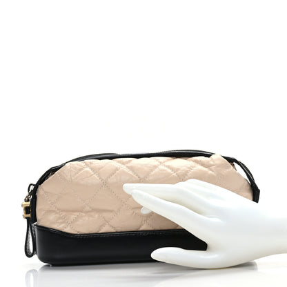 Chanel Aged Calfskin Quilted Gabrielle Cosmetic Case Beige Black 1 of 9