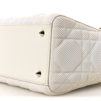 Christian Dior Macrocannage Technical Fabric Medium Lady Dior White 9 of 15