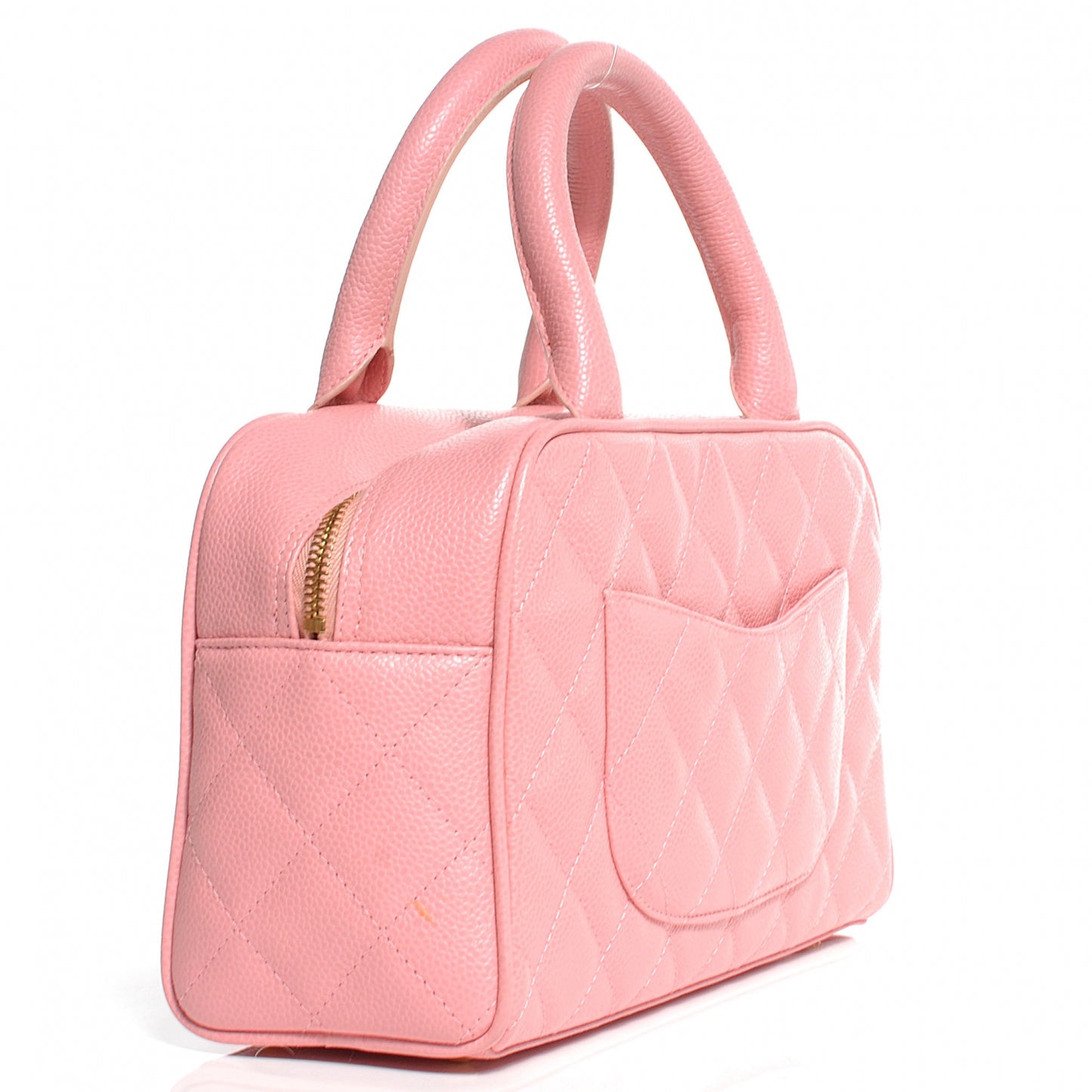 Caviar Quilted Small Bowler Pink