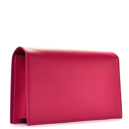 Saint Laurent Grain De Poudre Classic Monogram Kate Clutch Lipstick Fuchsia 2 of 7