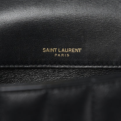 Saint Laurent Lambskin Matelasse Monogram Medium Vicky Chain Bag Black 7 of 14