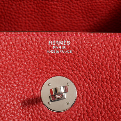 Hermes Taurillon Clemence Lindy 30 Rouge Casaque 10 of 15