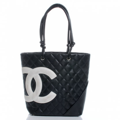 Chanel Calfskin Quilted Medium Cambon Black White 1 of 8