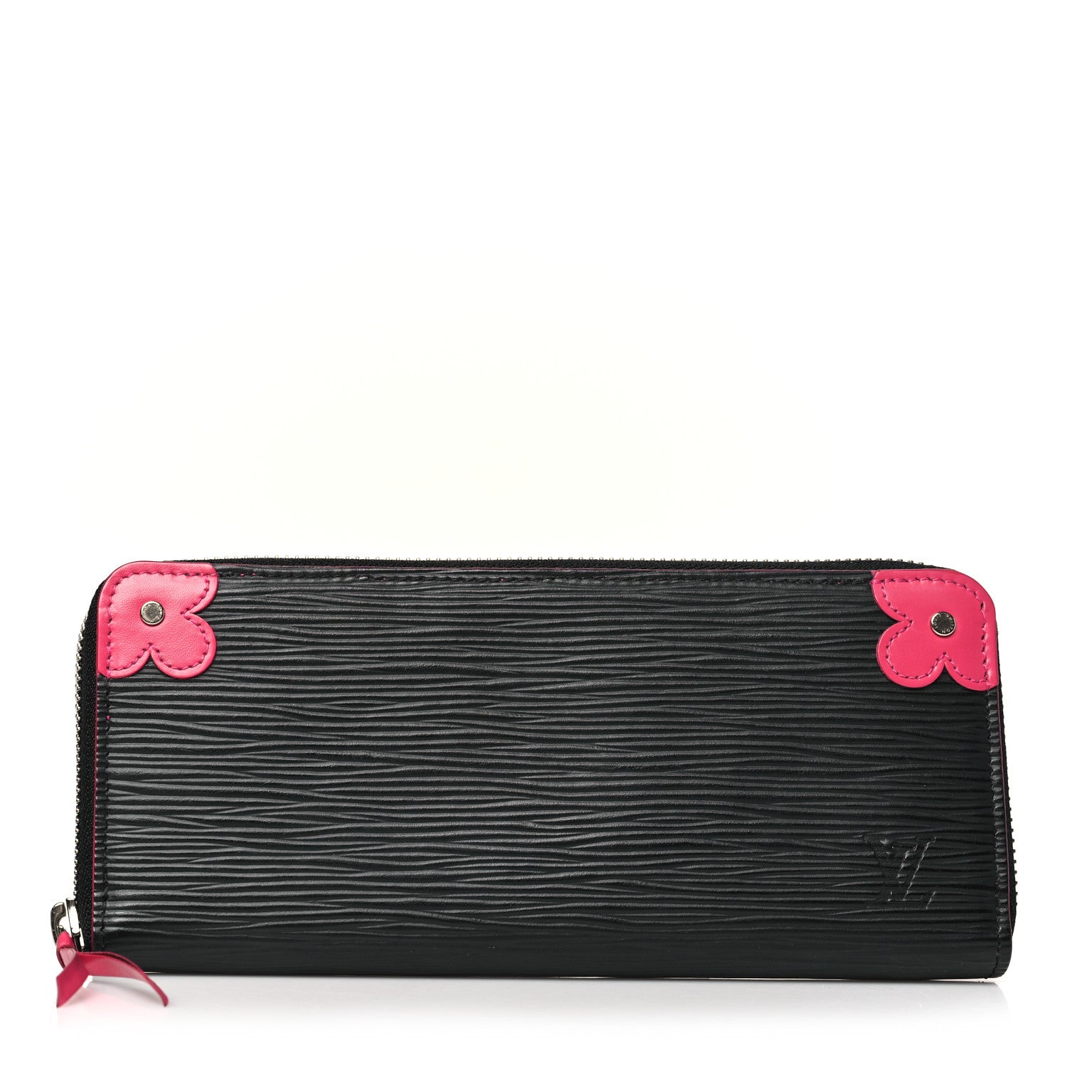 Louis Vuitton Epi Blooming Corners Clemence Wallet Black 1 of 8