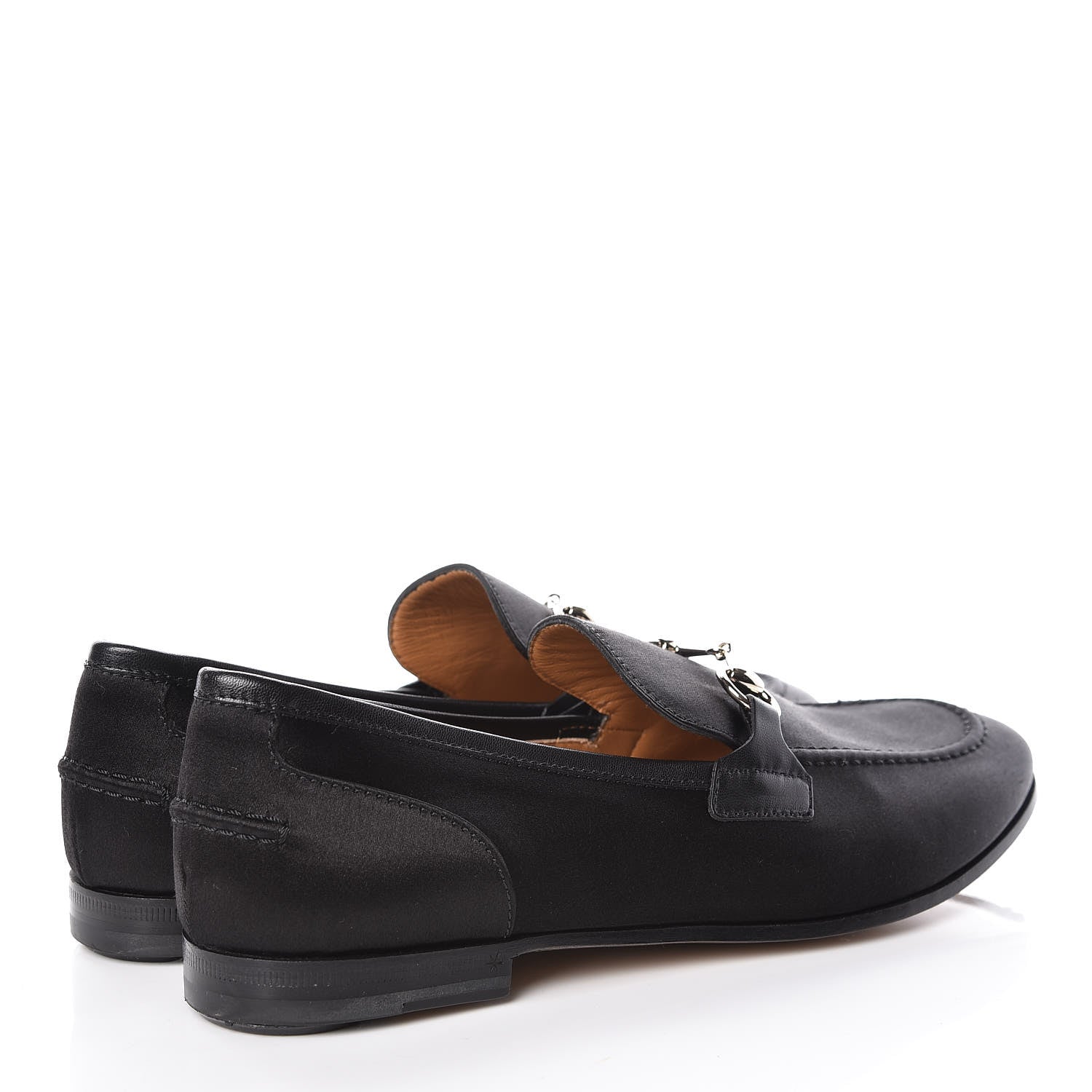 Gucci Satin Jordaan Womens Loafers 37.5 Black 4 of 12