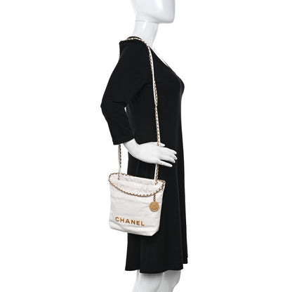 Chanel Shiny Calfskin Quilted Mini Chanel 22 White 2 of 11