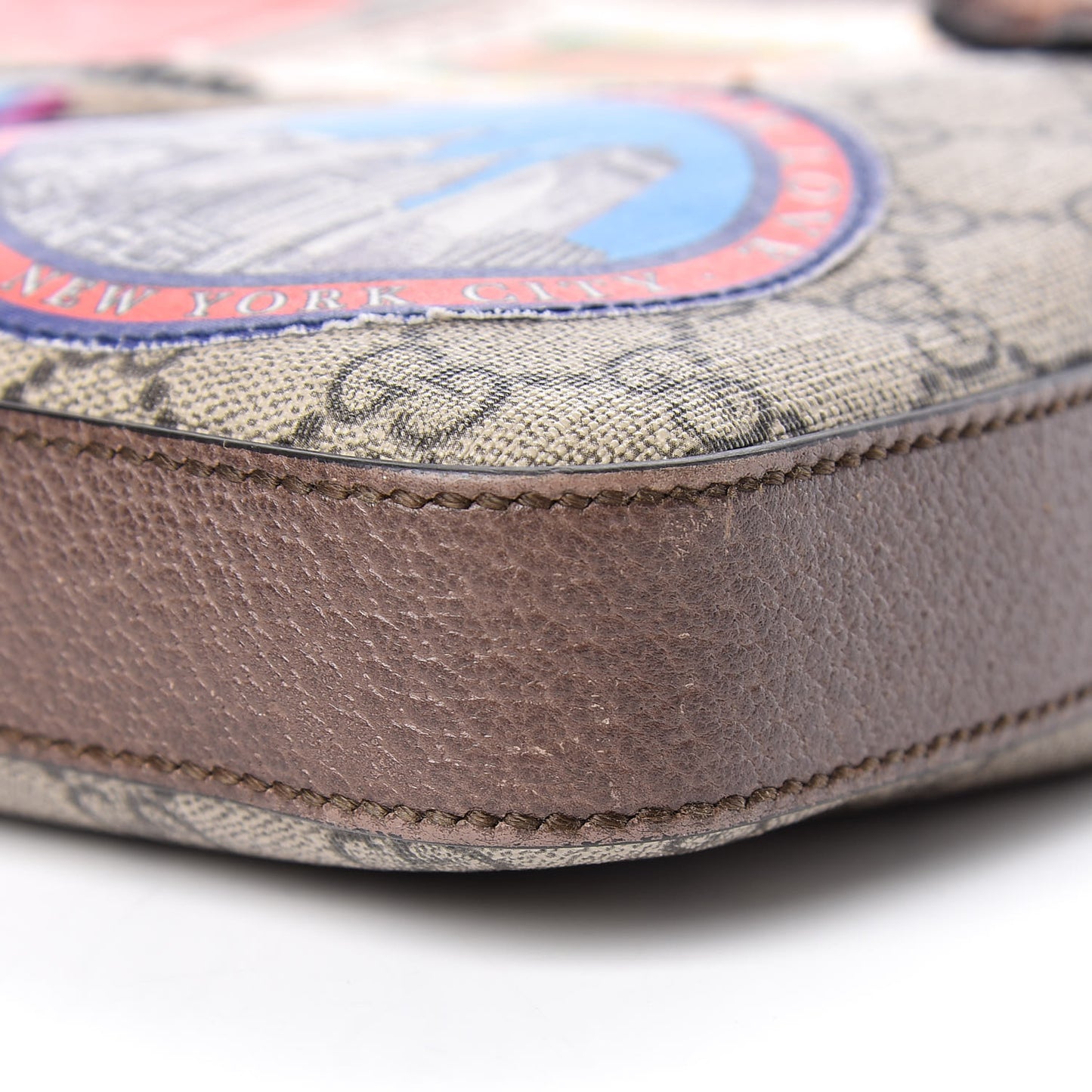 Soft GG Supreme Monogram Courrier Web Medium Flat Messenger Bag Beige New Acero Multicolor