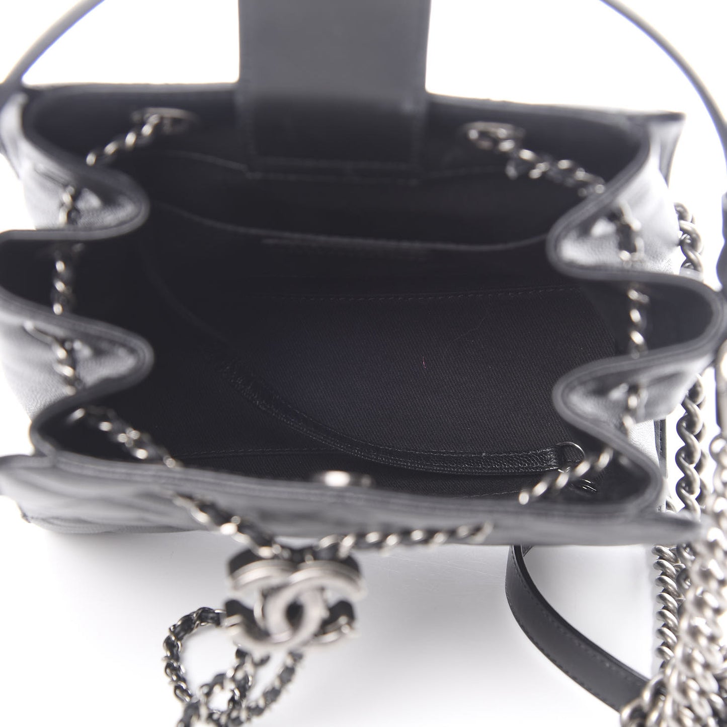 Caviar Quilted Small CC Bucket Bag Black