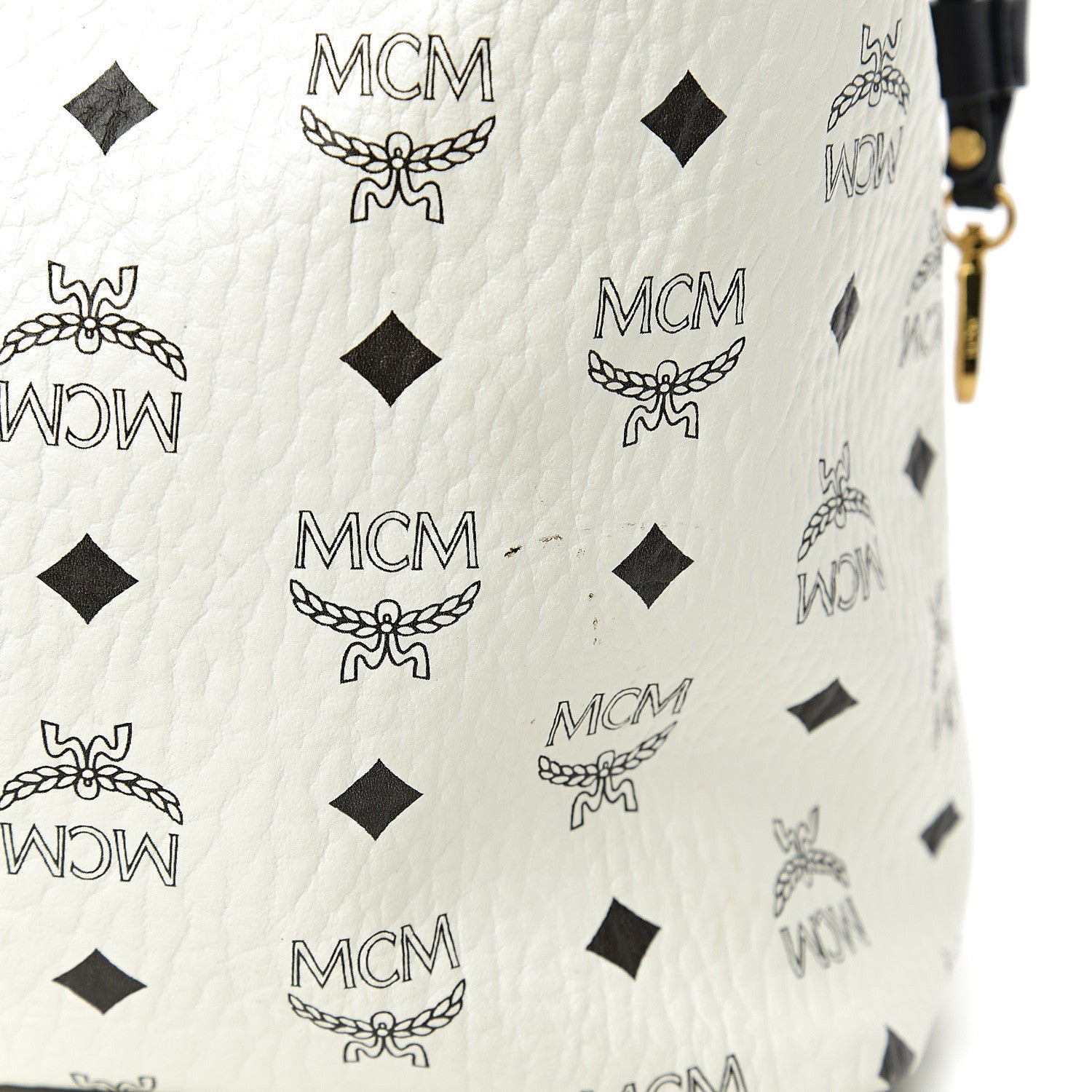 MCM Visetos Medium Project Reversible Shopper Tote White 11 of 19