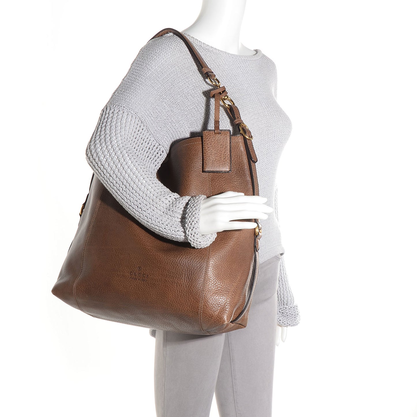 Calfskin Large Harness Hobo Maple Brown