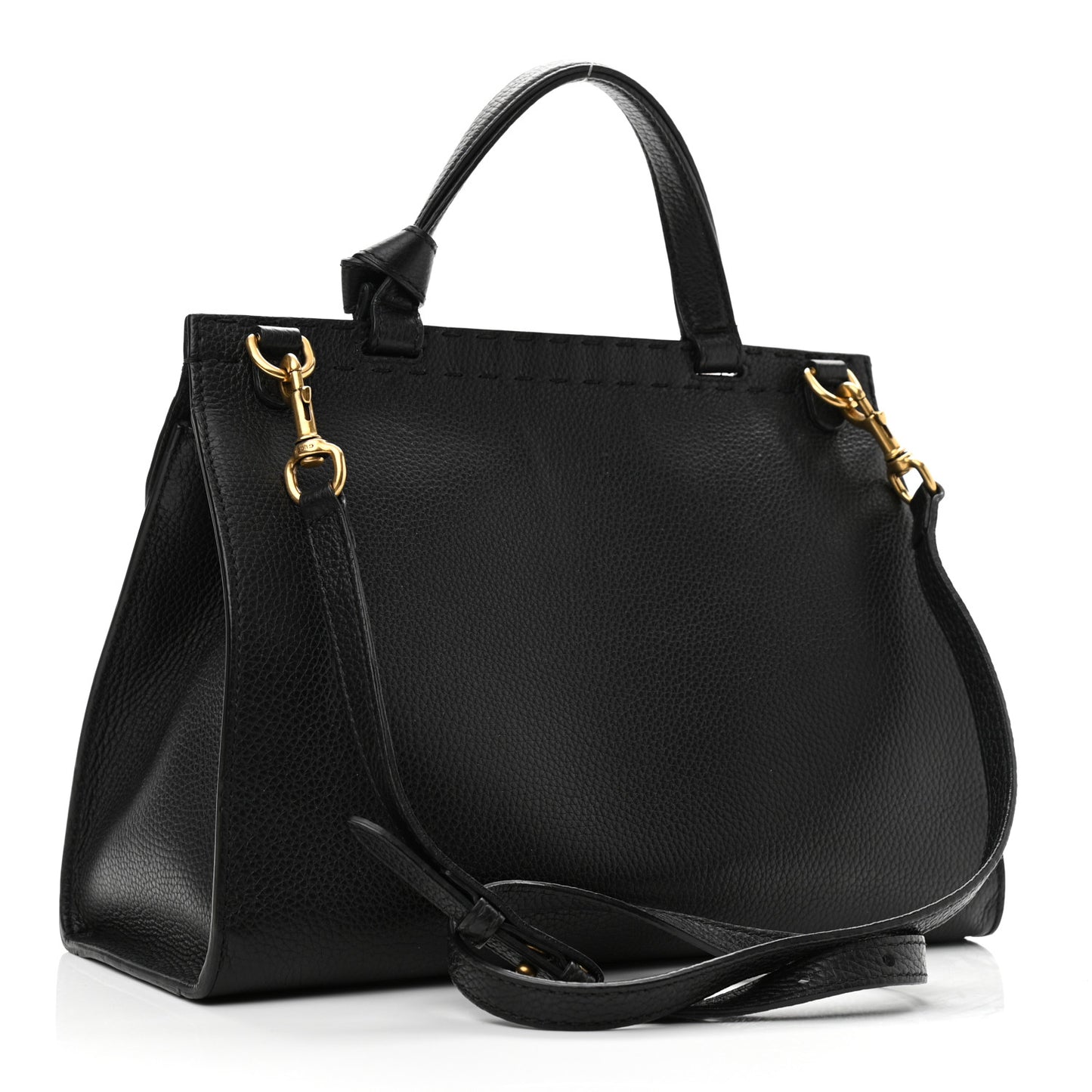 Calfskin Small GG Marmont Top Handle Bag Black